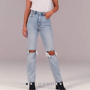 Abercrombie & Fitch Light Wash 90s Straight Ultra High Rise 0 25 Curve Love